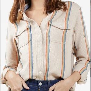 Outerknown Blanket shirt RARE wheat rainbow stripe xs/s